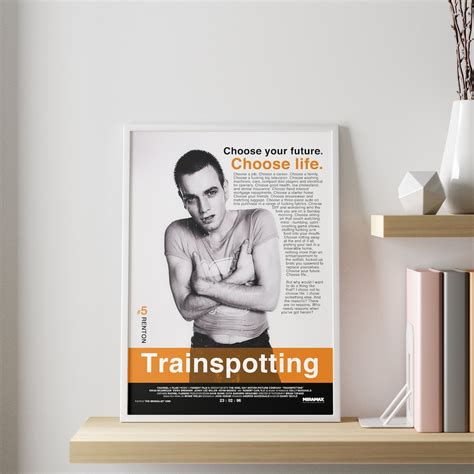 Trainspotting Movie Poster Choose Life Minimalist Retro Movie Wall Art ...