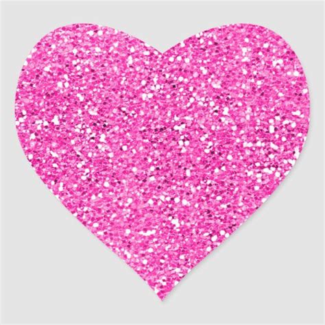 Sparkling Hot Pink Heart Sticker