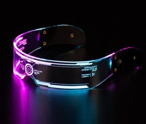 Cyberpunk Rave Glasses Futuristic Led Neon Goggles Electronic | Etsy