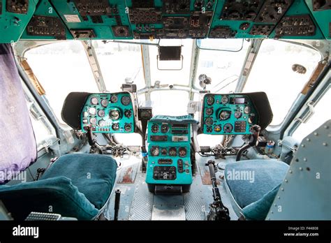 Interior details of Mil Mi-8 helicopter cockpit Stock Photo - Alamy