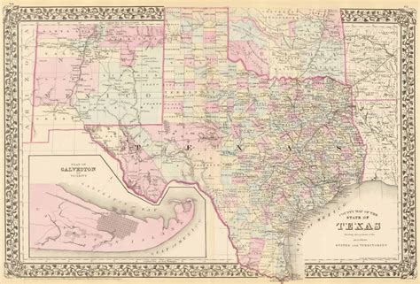 Old Historical City, County And State Maps Of Texas - Texas Map 1800 ...