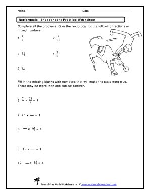 Reciprocal Worksheet Pdf - Fill Online, Printable, Fillable, Blank ...