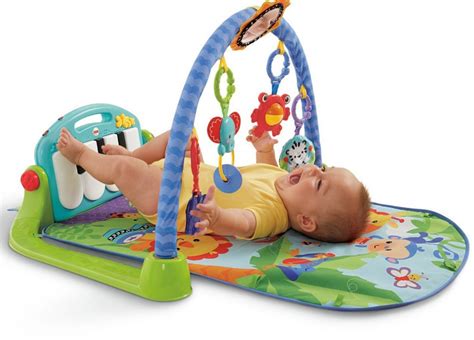 Fisher-Price Kick and Play Piano Gym Baby Activity Playmat Toy in Blue ...