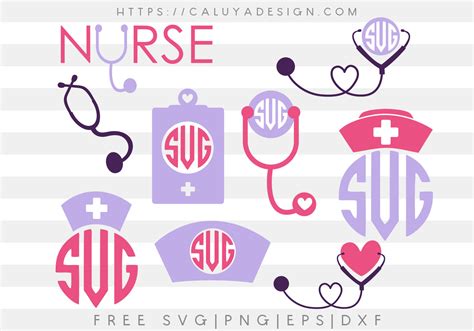 Free Nurse Monogram SVG, PNG, EPS & DXF by Caluya Design