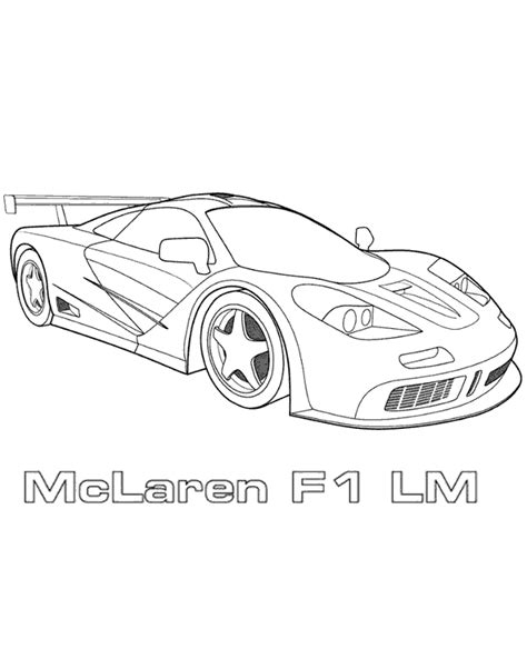 McLaren F1 coloring page for boys