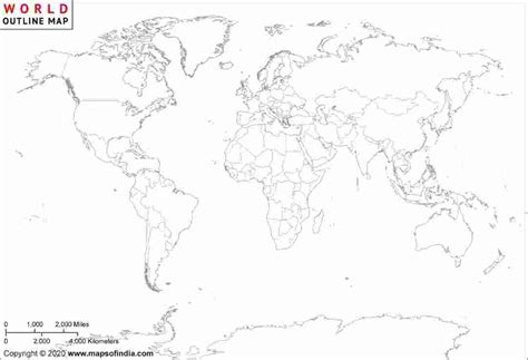 World Map Outline PDF Download