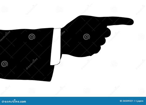 A Silhouette Of A Male Hand Pointing His Finger Stock Illustration ...