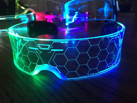 Cyberpunk Rave Glasses Futuristic Led Neon Goggles Electronic | Etsy