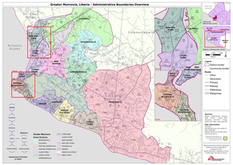 Greater Monrovia, Liberia - Administrative Boundaries Overview (as of ...