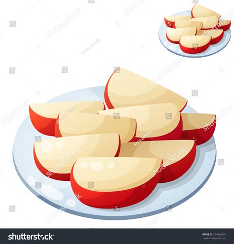 Apple Slices On Plate: Over 3,592 Royalty-Free Licensable Stock Vectors ...