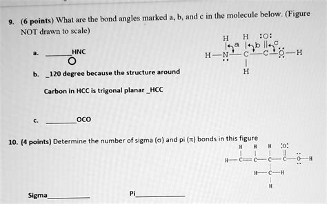 SOLVED: 9. (6 points) What are the bond angles marked a, b, and c in ...