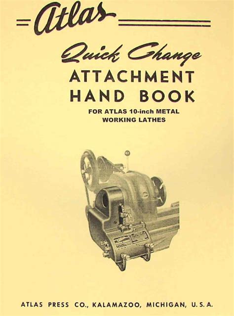 ATLAS Quick Gear Change Handbook for 10 "Lathe Manual - Ozark Tool ...