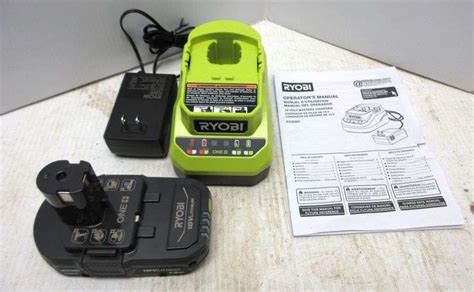 RYOBI 18V battery charger and 1.5 RYOBI lithium battery with gauge and ...