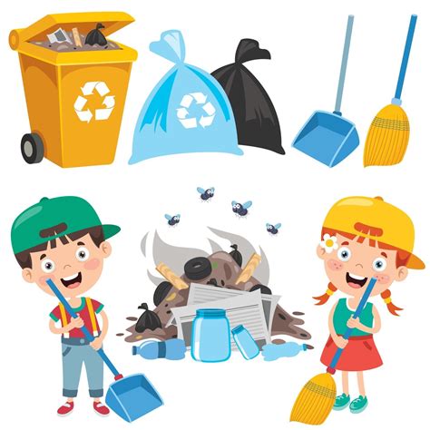 Funny Kid Cleaning The Environment 2539174 Vector Art at Vecteezy