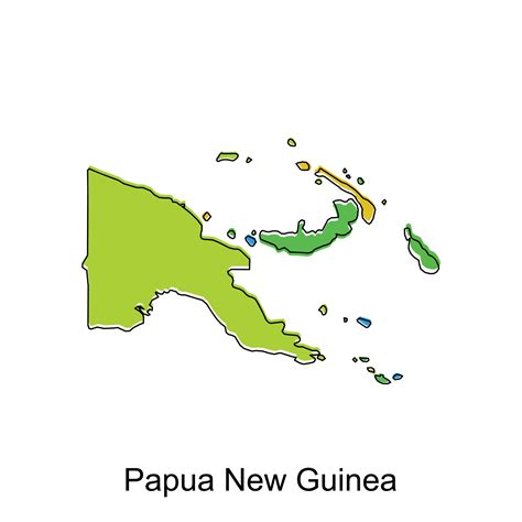 Map of Papua New Guinea vector design template, national borders and ...