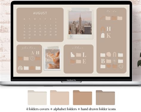 Calendar 2021 2022 2023 Desktop Organizer Wallpaper + Folder Icons, Mac CEE