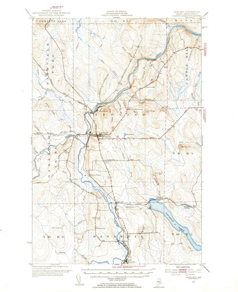 Ashland, Maine 1953 (1955) USGS Old Topo Map Reprint 15x15 ME Quad ...