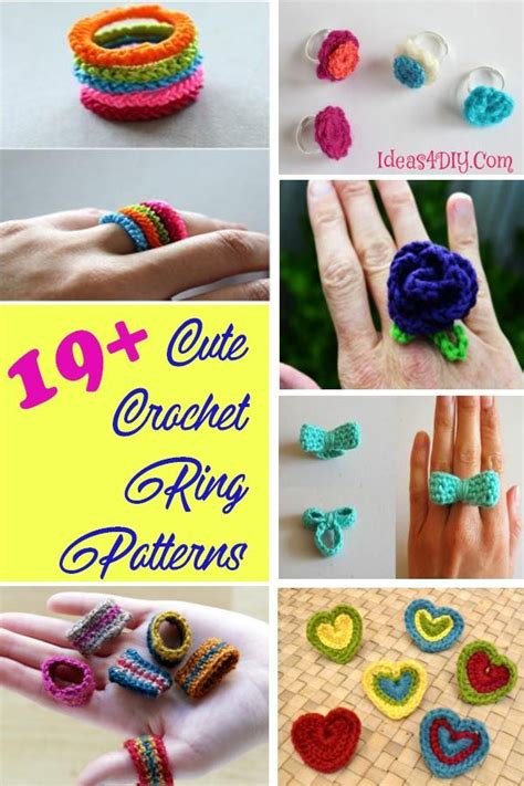 19+ Cute Crochet Ring Patterns | Crochet Finger Rings | Crochet ring ...