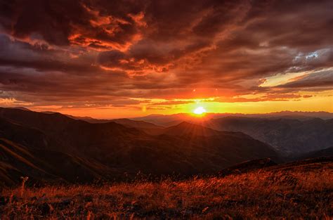 Sunset Landscape Mountains Clouds 4k Wallpaper,HD Nature Wallpapers,4k ...