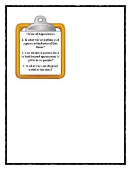 THE HOUSE OF DIES DREAR Theme Discussion Cards PRINTABLE & SHAREABLE