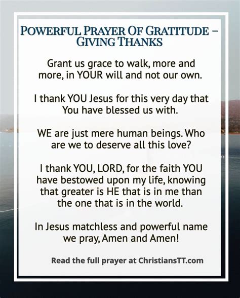 Powerful Prayer Of Gratitude - Giving Thanks - ChristiansTT