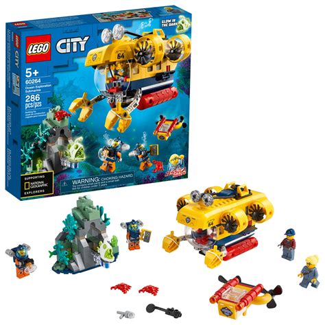 LEGO City Ocean Exploration Submarine 60264, with Submarine, Coral Reef ...