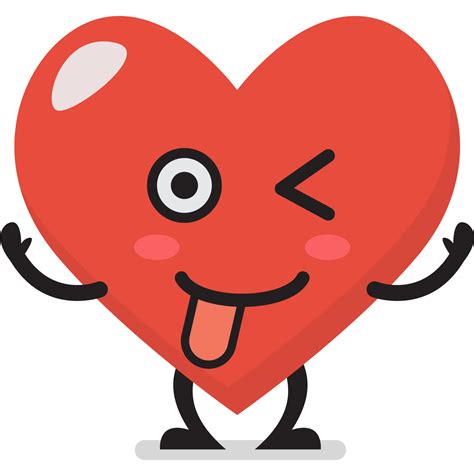 Funny heart character emoji 23256389 PNG