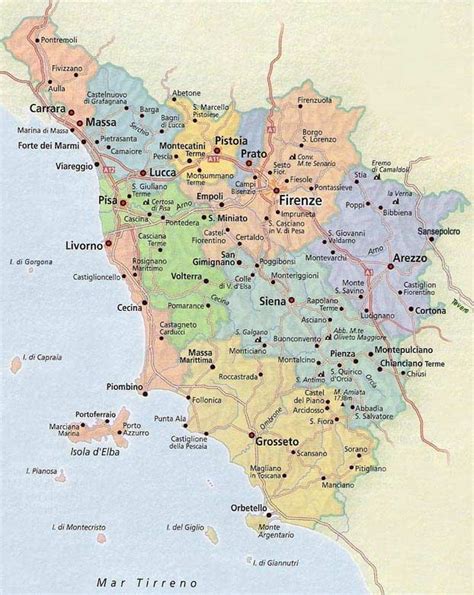 Political Map Tuscany - Mapsof.net | Tuscany map, Map of tuscany italy ...