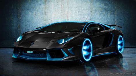 TRON Lamborghini Aventador Background Wallpaper