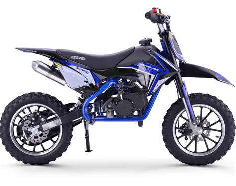 Blue 2 Stroke 50cc Compact Dirt Bike Motorbike With Restrictor – Kids ...