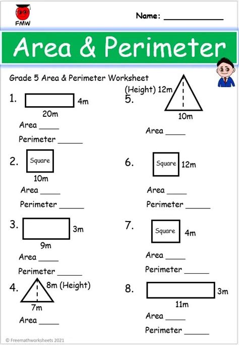 Free area and perimeter worksheet 5th grade, Download Free area and ...