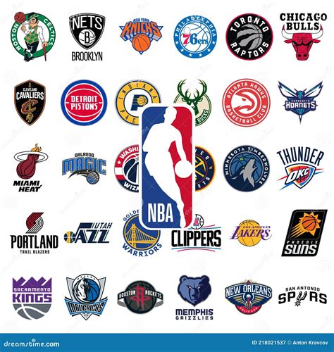 Logo of All National Basketball Association Teams. Editorial ...