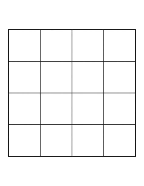 4 by 4 Grid | Bingo template, Grid, Grid layouts