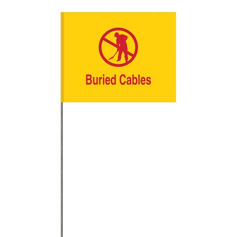 1-Color 4 x 5" Custom Marking Flag with 36" Wire Staff