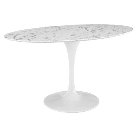 Lippa 60" Oval Shaped Dining Table - Artificial Marble Top | DCG Stores