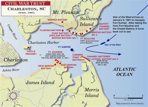 Map Of Fort Sumter - Thomas "Stonewall" Jackson, also The Battle of ...