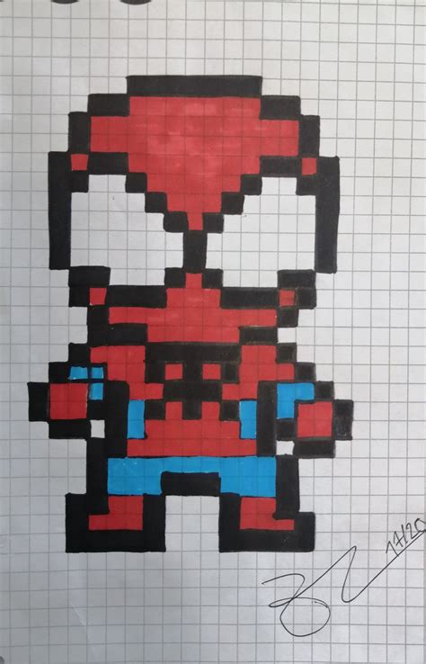 Spiderman Pixel Art Cuadricula Para Dibujar Dibujos Dibujos Pixelados ...