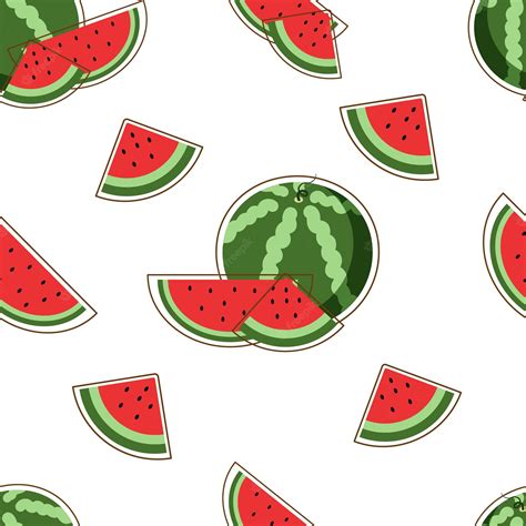 Premium Vector | Vector seamless pattern with watermelon