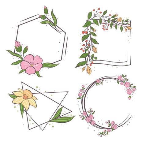 A set of flower frames of different shapes. 3754236 Vector Art at Vecteezy