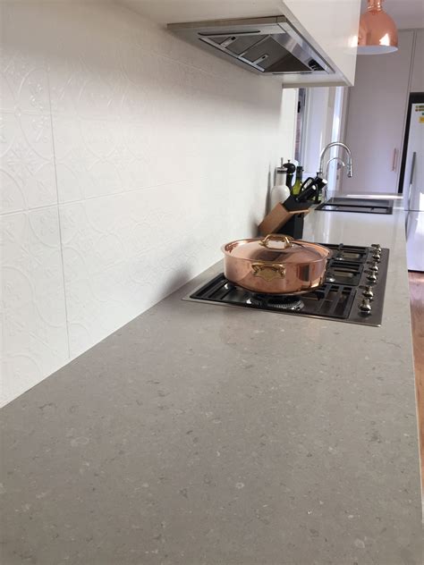 Our new kitchen! Clamshell Caesarstone, cabinetry in Dulux 'limed white ...