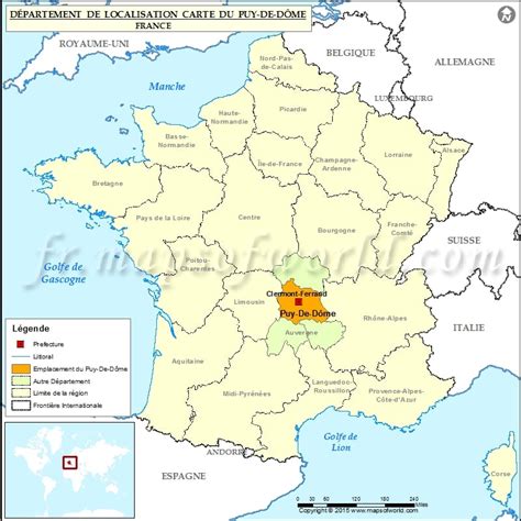 Puy-de-Dôme Carte de localisation, Puy-de-Dôme Département, France