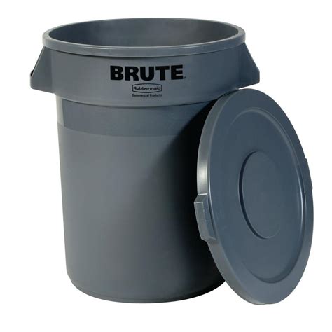 Rubbermaid Commercial Products Brute 20 Gal. Grey Round Trash Can with ...