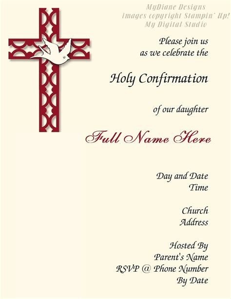 MyDiane Designs: Confirmation Invitation