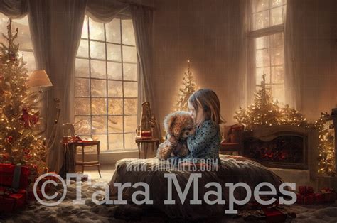 Christmas Tree Digital Backdrop - Vintage Christmas Tree - Painterly ...