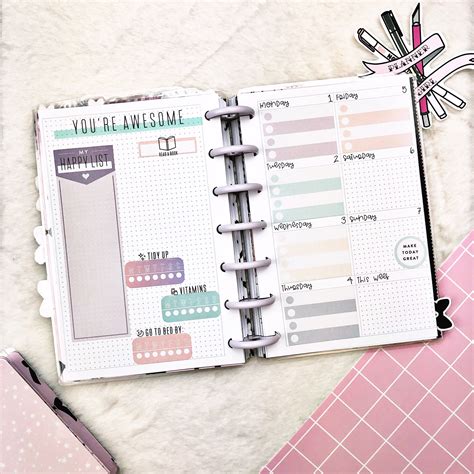 Happy Planner Dashboard Layout Printable