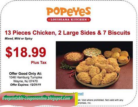 Printable Coupons 2019: Popeyes Chicken Coupons