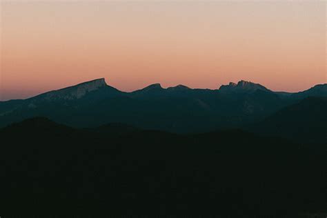 Silhouette of Mountain During Sunset · Free Stock Photo