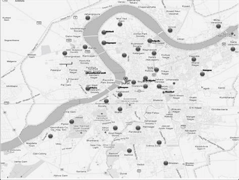 Map of study area (Surat City) [dots indicate sampling points ...