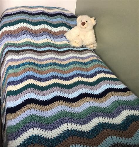 Single Crochet Ripple Afghan Pattern