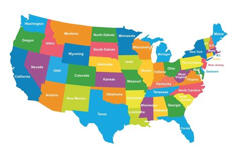 The Map Of The United States - Template Calendar Design